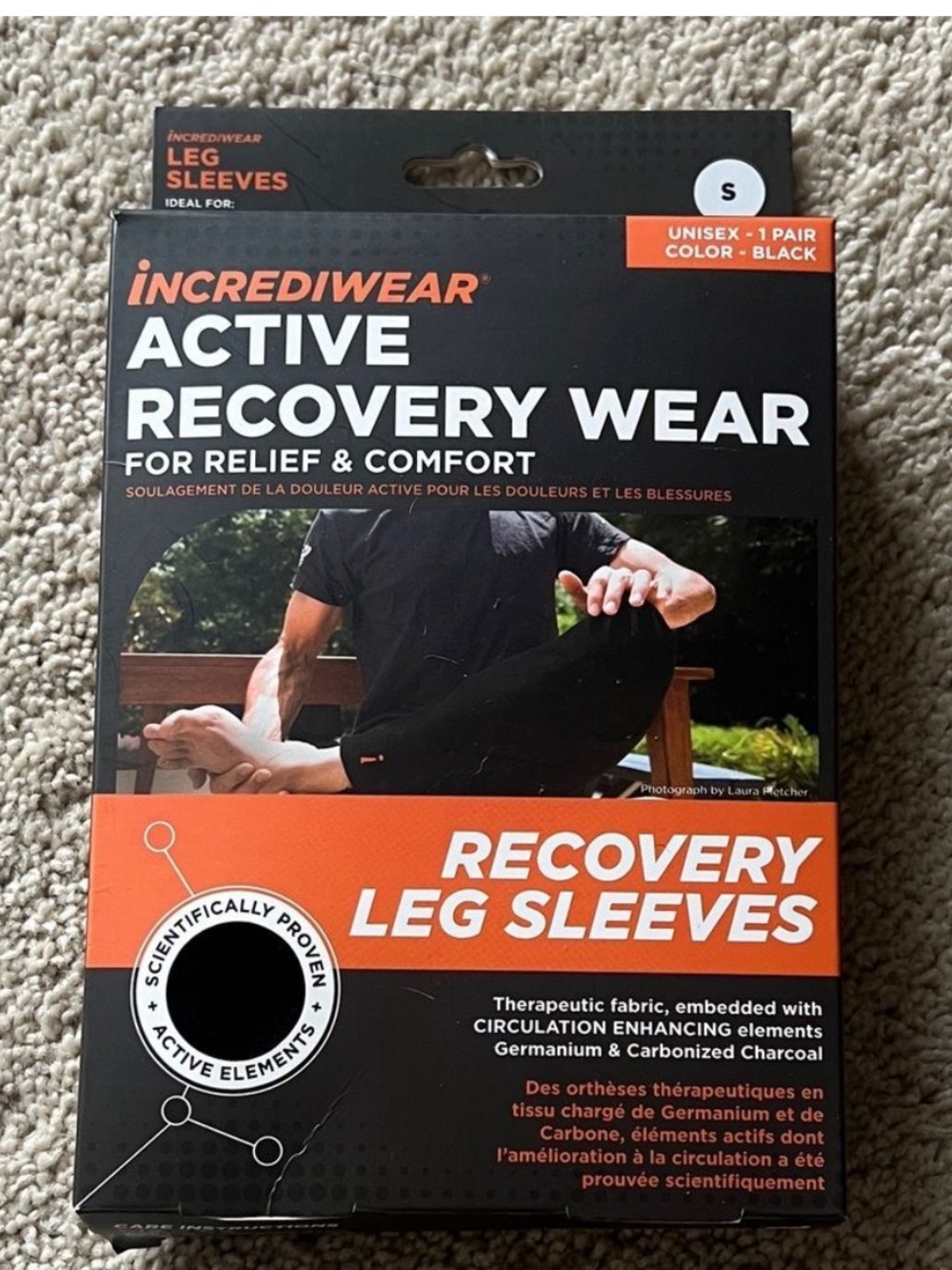 Incrediwear Unisex Recovery Leg Sleeves Workout Gym — Black, Size Small - Picture 2 of 4